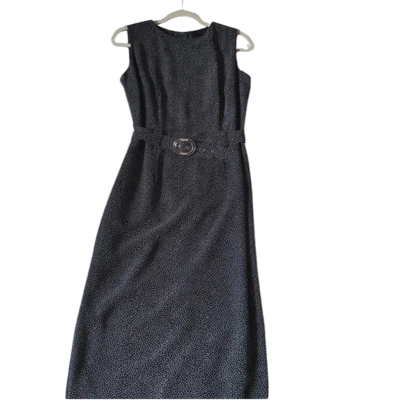 Jolibel navy blue white polka dots belted dress - Picture 6 of 8